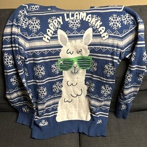 Hanukkah ugly sweater “Happy Llamakkah” adult XL
(Runs smaller)
Llama sunglasses